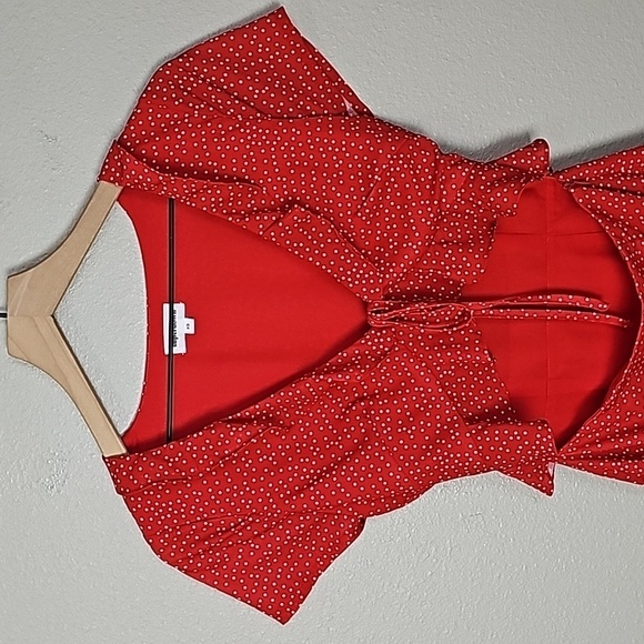 Superdown from Revolve Mercy Red Polka Dot Dress - Picture 4 of 10